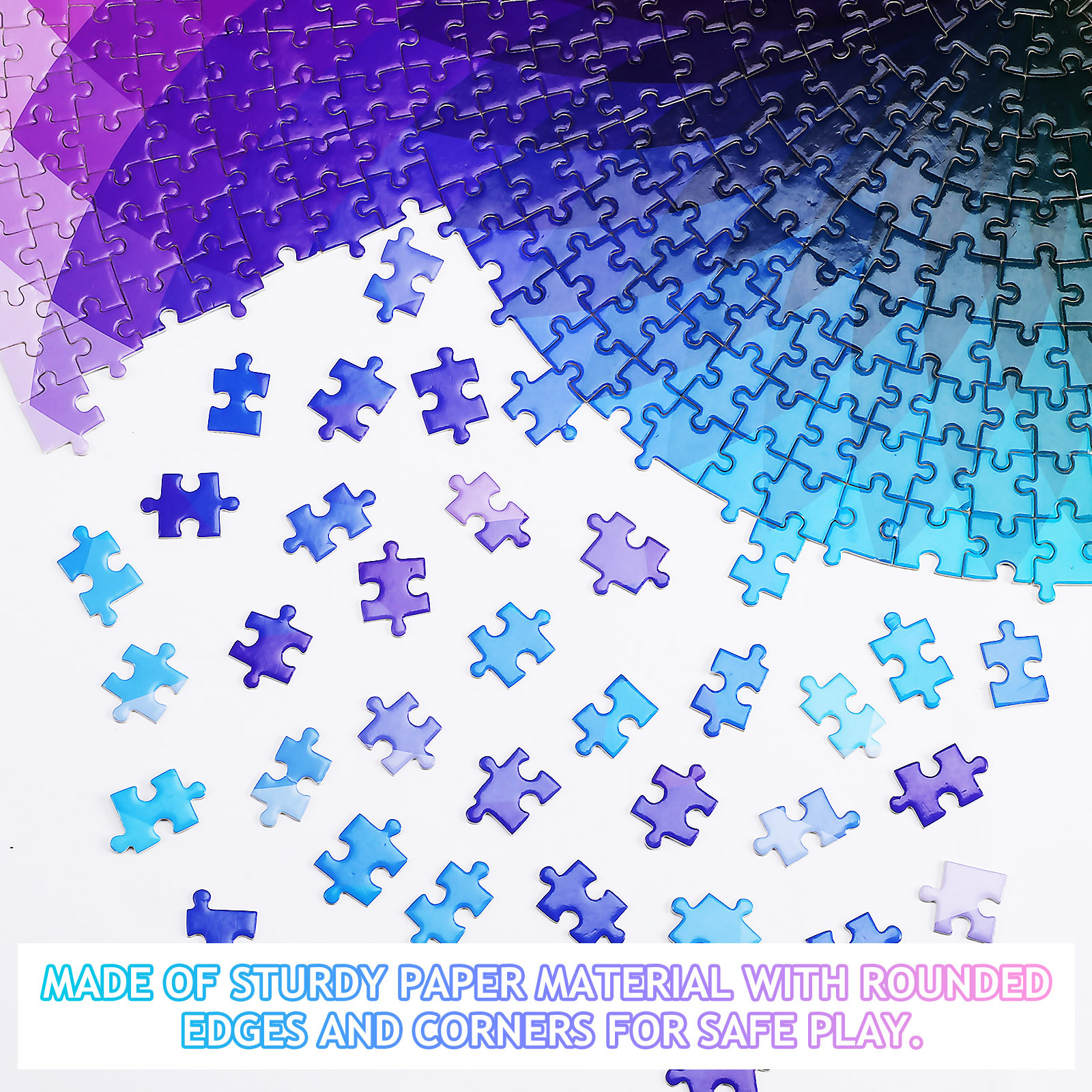 Puzzle Blank White - 1000 Piece Rainbow Gradient Jigsaw Puzzle