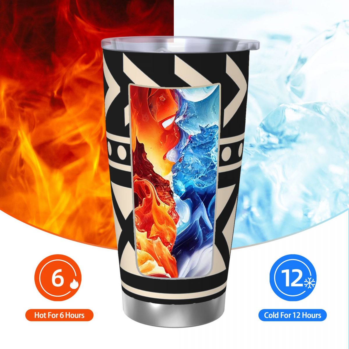 African Mud Cloth Black And Wh - Tumbler 20Oz White avaliação e preço