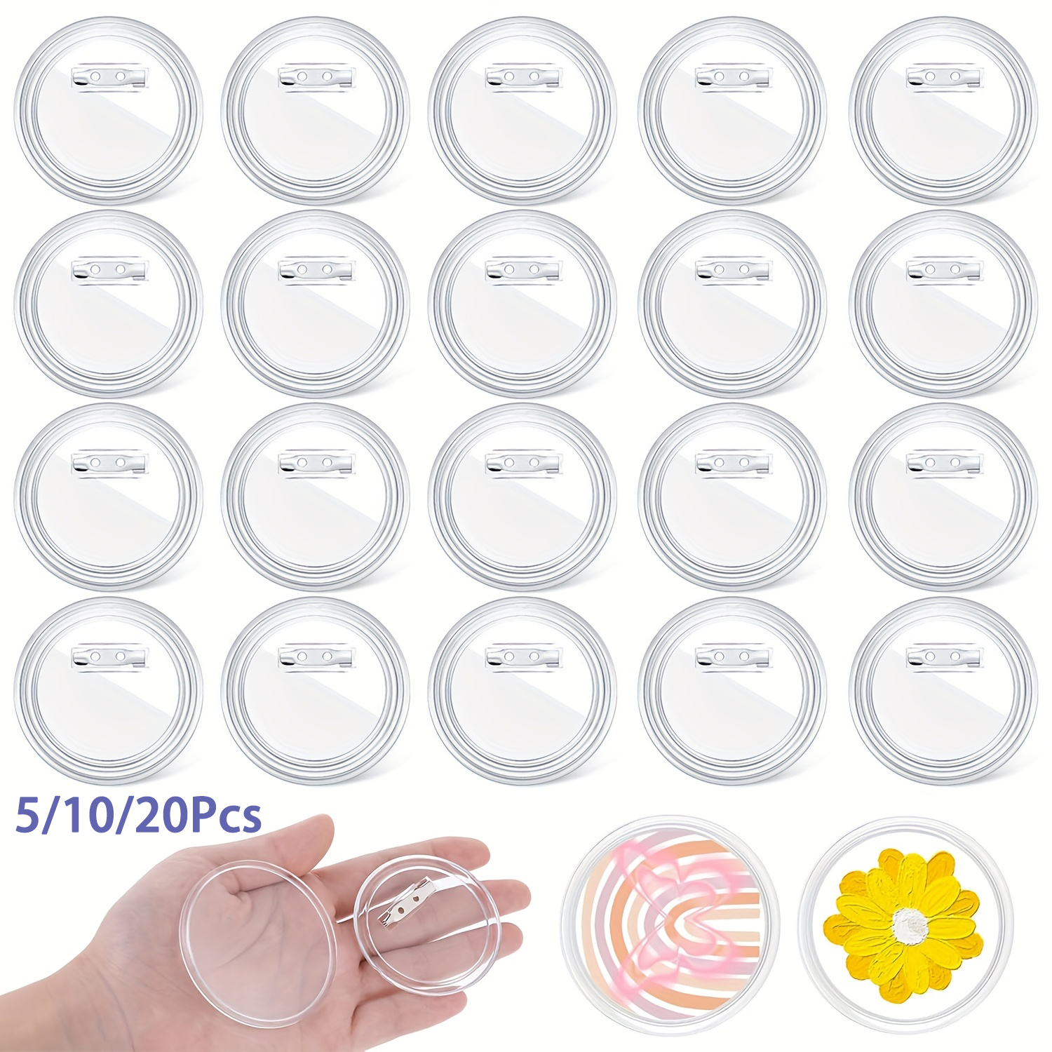 5-20PCS Buttons Blanks with Pi - Button Badge Blank avaliação e preço