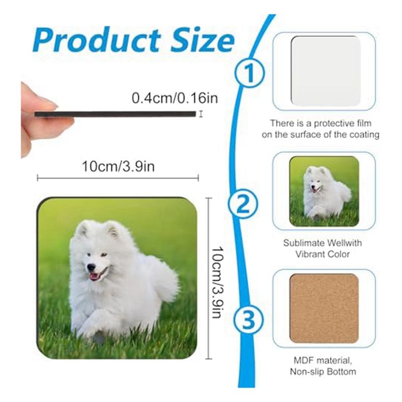 24 PCS Sublimation Coasters Bl - Coaster Sublimation Blank avaliação e preço