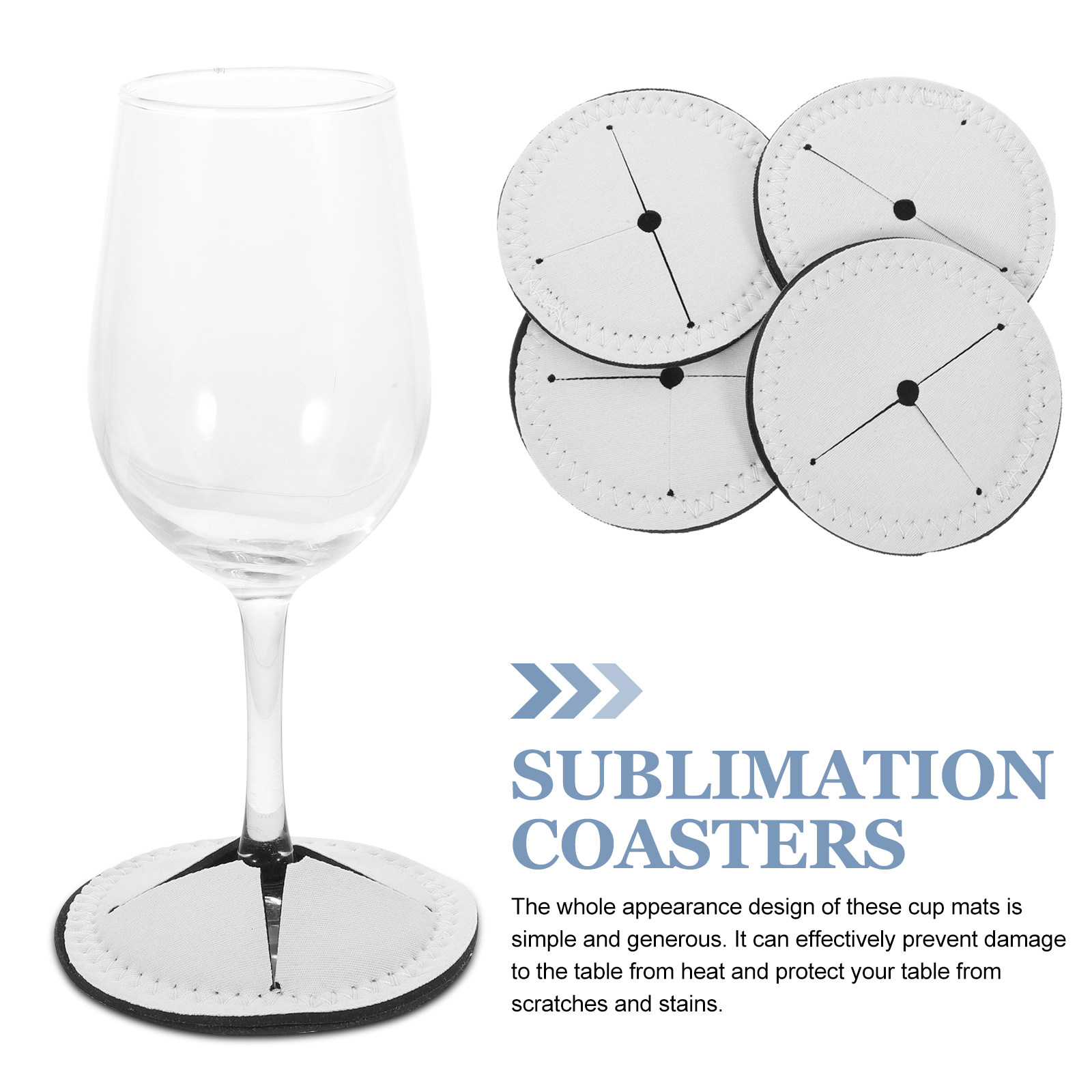4Pcs Wine Cup Coasters Blank S - Coaster Sublimation Blank avaliação e preço