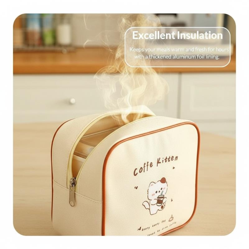 [J] Cute Cartoon Insulated Lun - Tote Bag Sublimation avaliação e preço