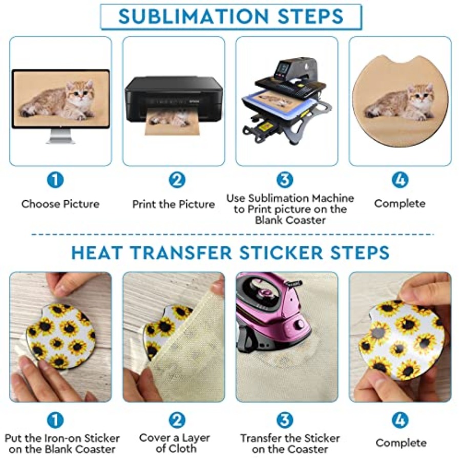 40PCS Sublimation Blank Car Co - Coaster Sublimation Blank avaliação e preço
