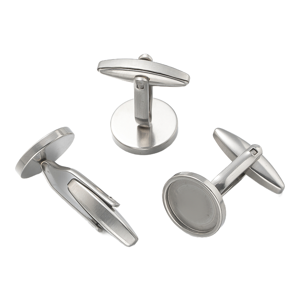 5Pcs Stainless Steel Cufflinks - Metal Photo Panel avaliação e preço