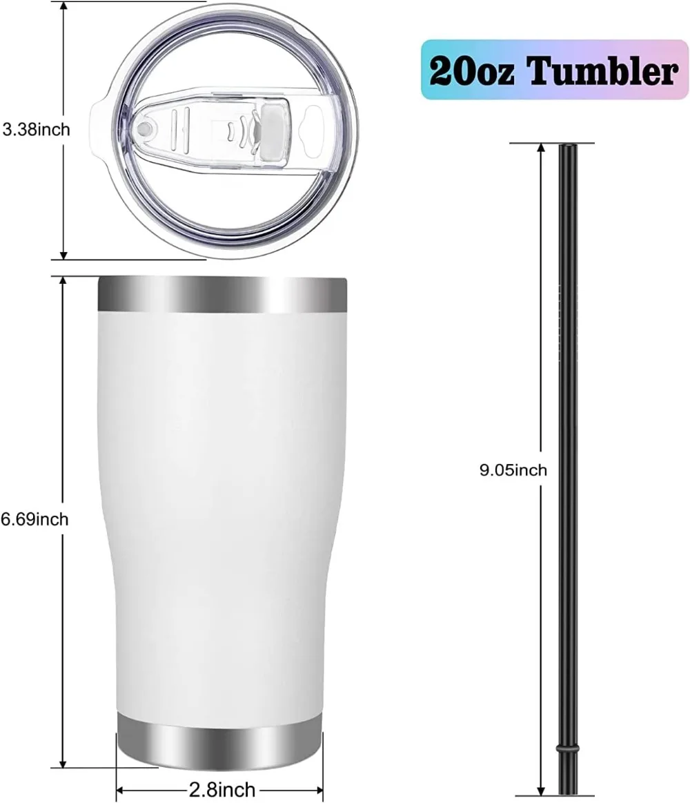 20oz Stainless Steel Tumbler w - Tumbler 20Oz White avaliação e preço