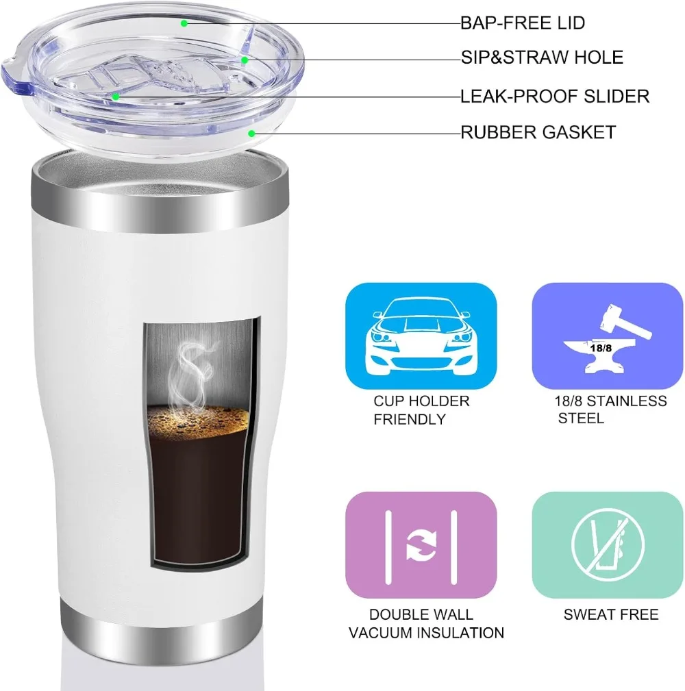 20oz Stainless Steel Tumbler w - Tumbler 20Oz White avaliação e preço