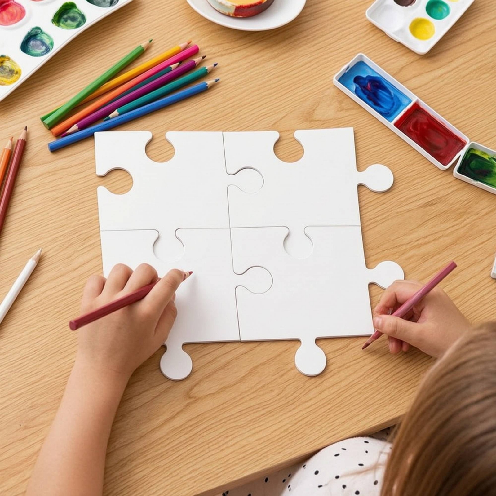 24 Pieces Blank Cardboard Puzz - Puzzle Blank White avaliação e preço