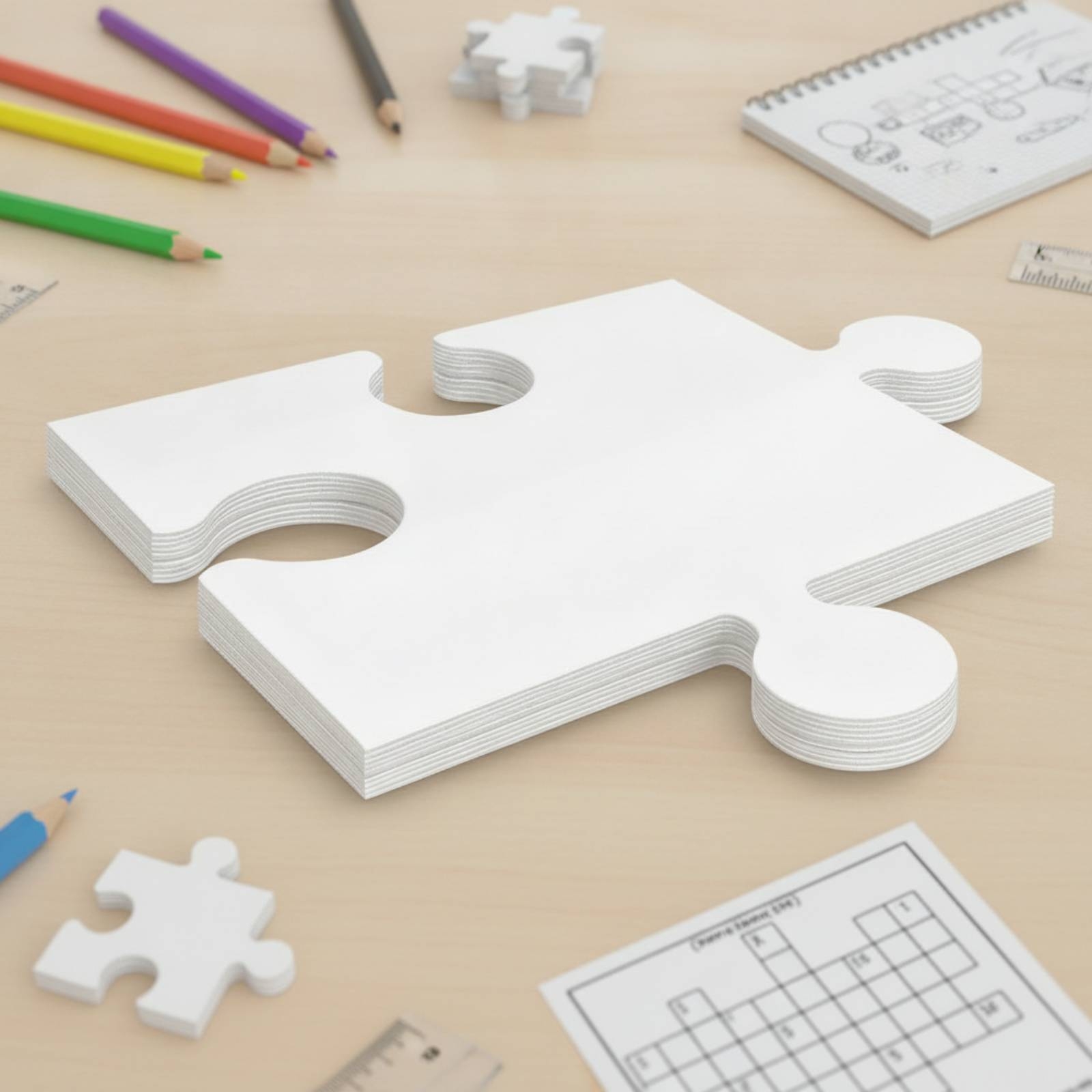 24 Pieces Blank Cardboard Puzz - Puzzle Blank White avaliação e preço