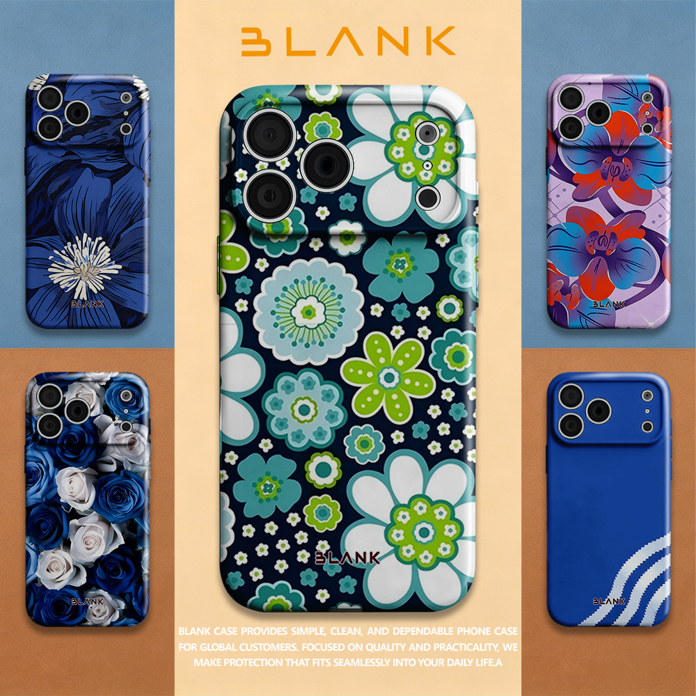 Blue and Green Floral Print Fo - Phone Case Blank Print avaliação e preço