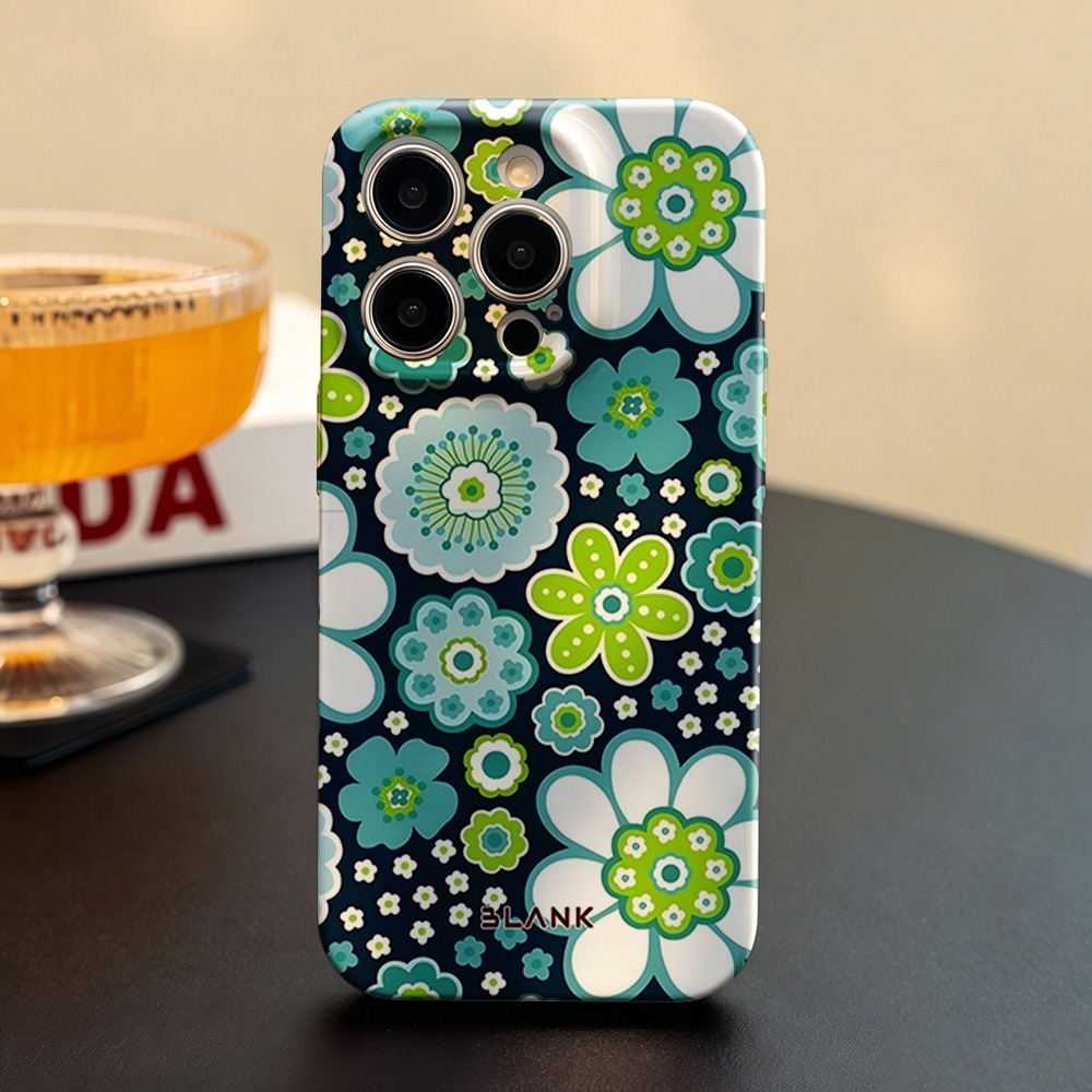 Blue and Green Floral Print Fo - Phone Case Blank Print avaliação e preço