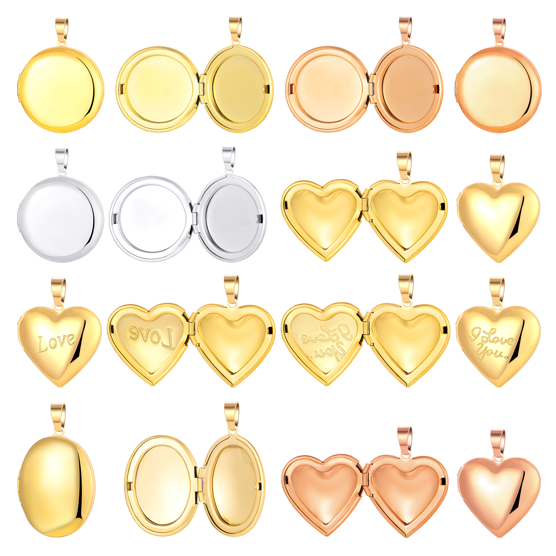 5Pcs Stainless Steel Heart/Rou - Metal Photo Panel avaliação e preço
