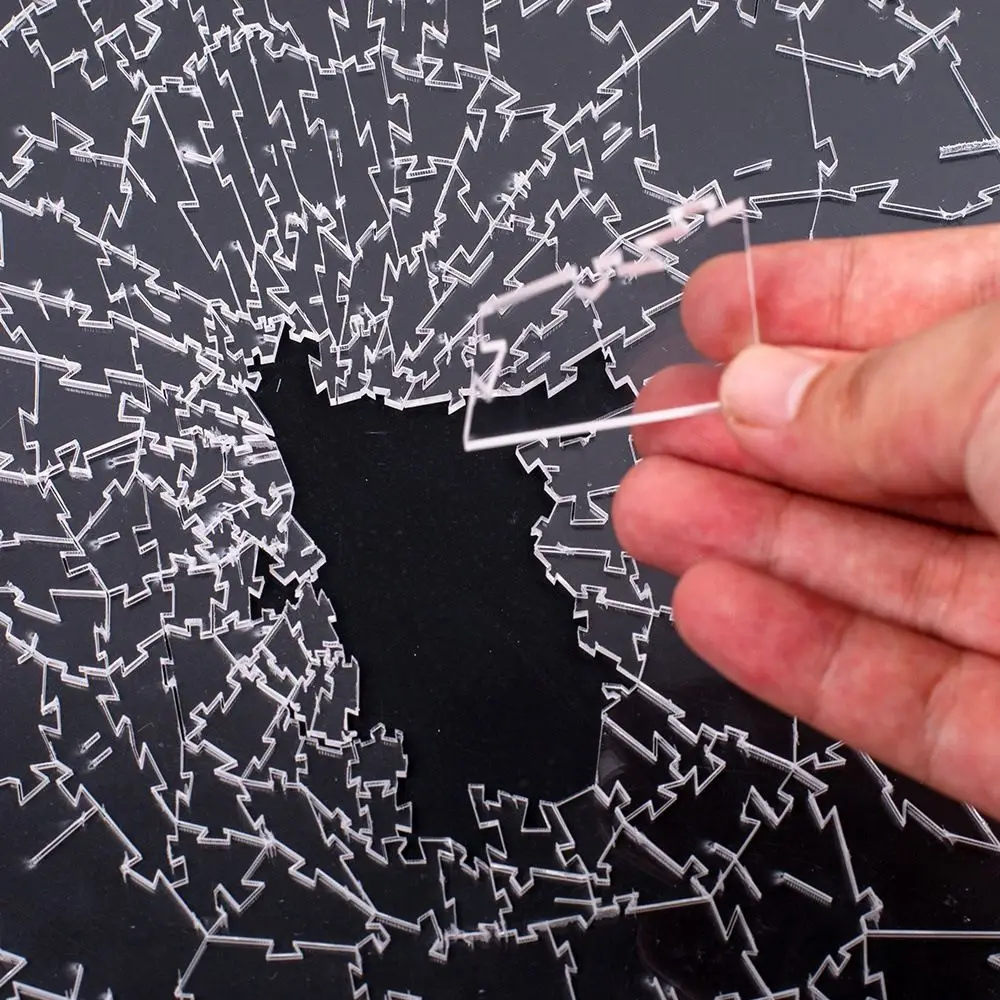 Acrylic Broken Glass Jigsaw Pu - Puzzle Blank White avaliação e preço