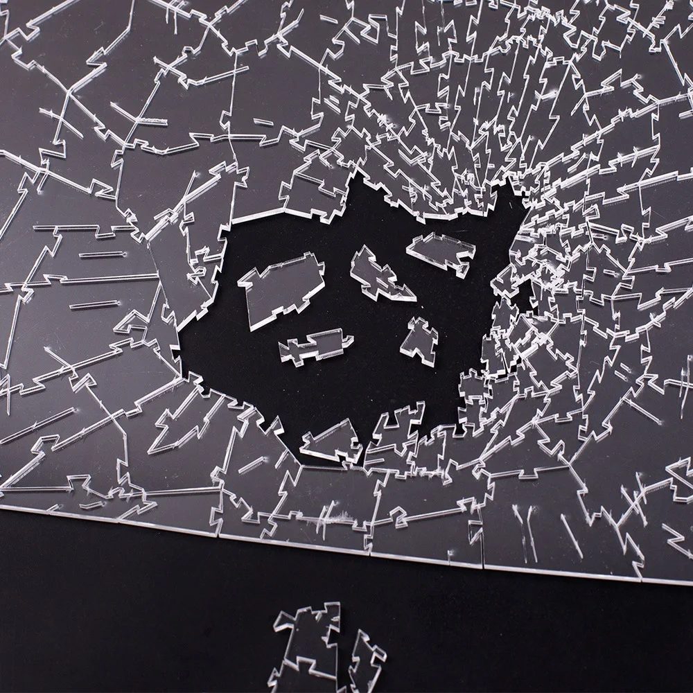 Acrylic Broken Glass Jigsaw Pu - Puzzle Blank White avaliação e preço