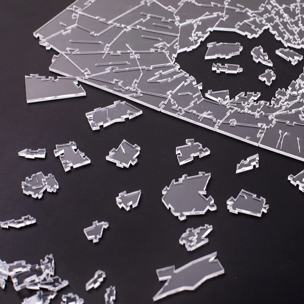 Acrylic Broken Glass Jigsaw Pu - Puzzle Blank White avaliação e preço
