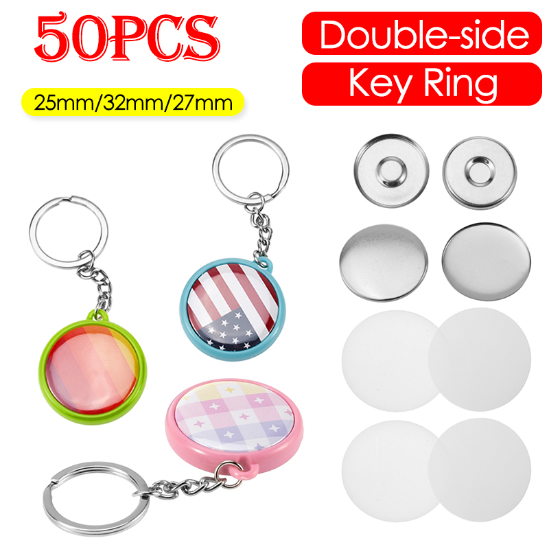 50pcs/Set 25mm 32mm 37mm Doubl - Button Badge Blank avaliação e preço