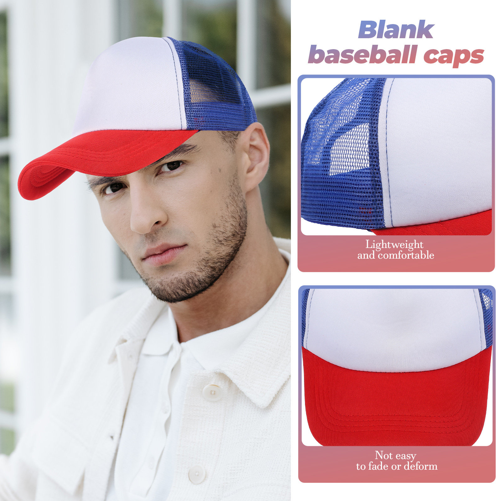 10Pcs DIY Blank Baseball Hats  - Hat Sublimation Blank avaliação e preço
