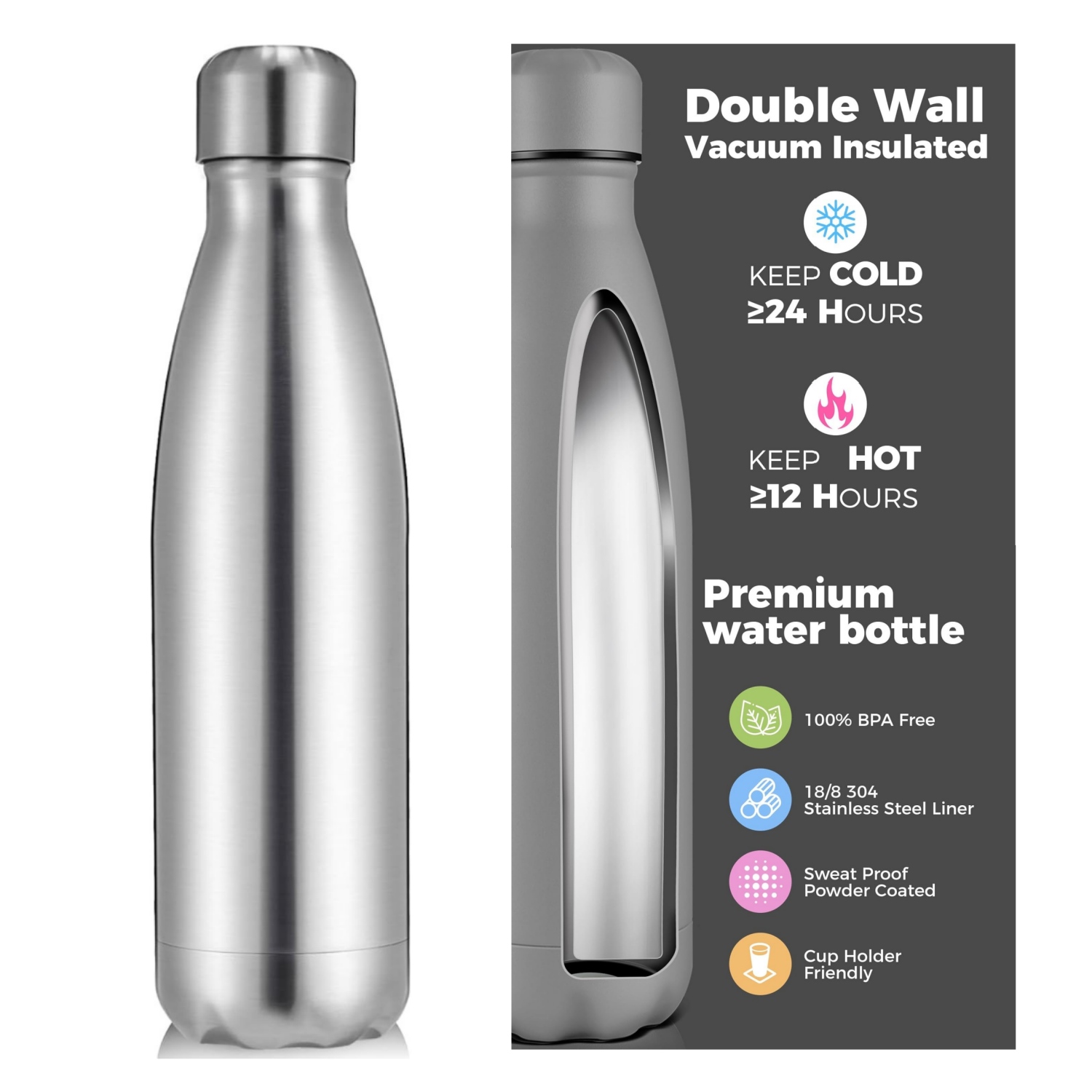 Outdoor Sport Double Wall Stai - Water Bottle Blank avaliação e preço